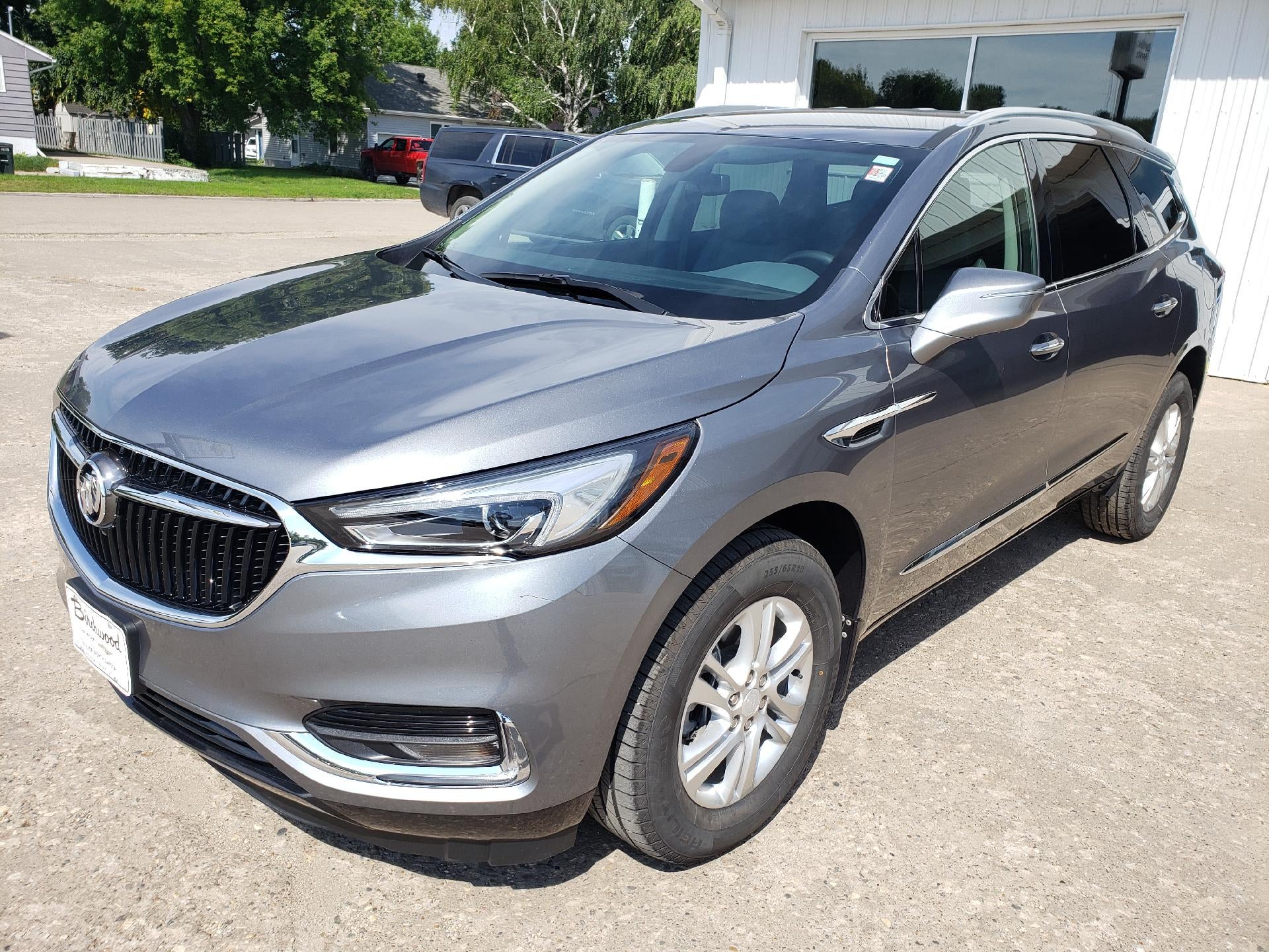 2021 Buick Enclave Essence AWD in Satin Steel Metallic — front three-quarter view